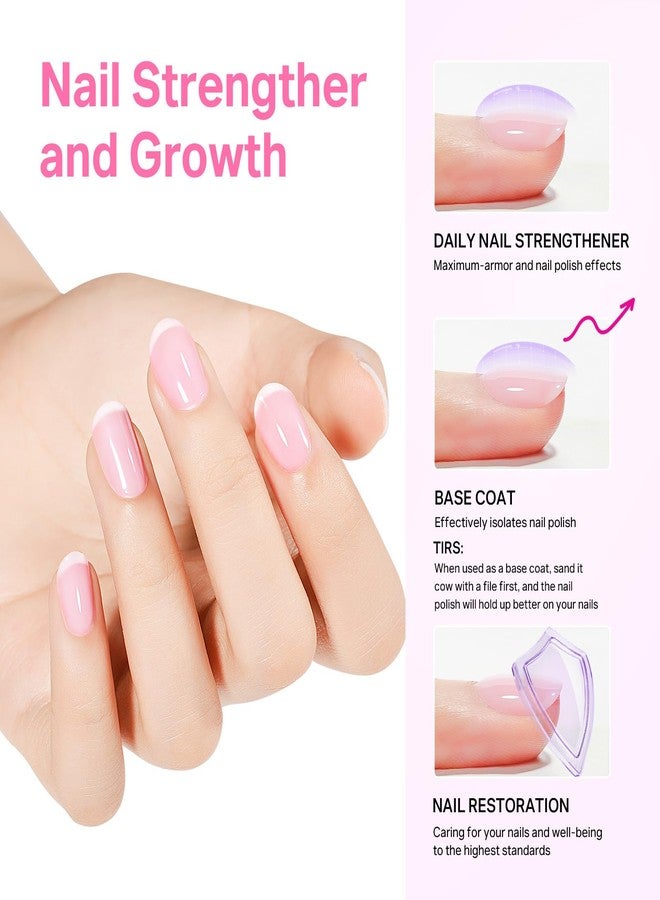 MIZHSE Nail Strengthener and Growth Nail Hardener Extra Strong and Growth, Nail Repair for Thin and Damaged Nails, Concealer Ridge Filler Foundation Polish Pink 16ML - Image 4